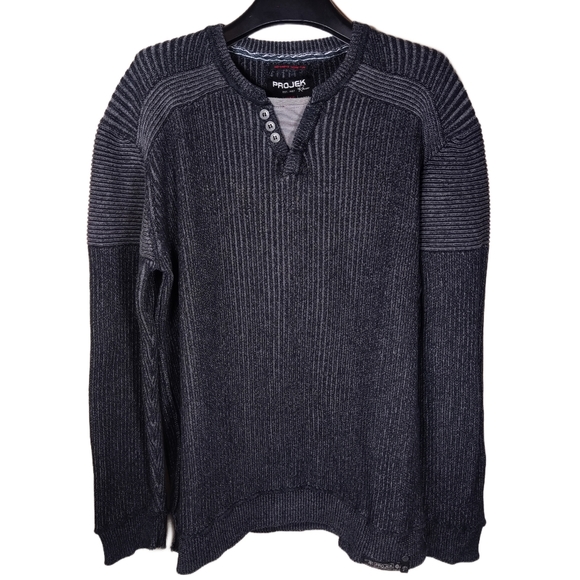 Projek Raw Other - Projek Raw dark grey ribbed knit sweater